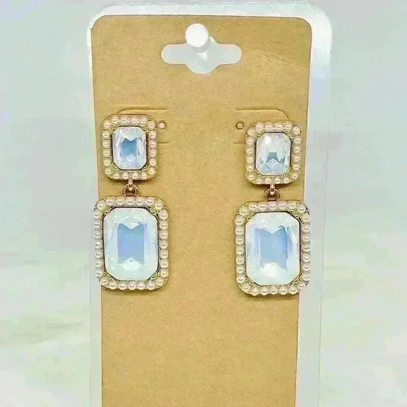 Faux Pearl Statement Earrings - Picture 1 of 3